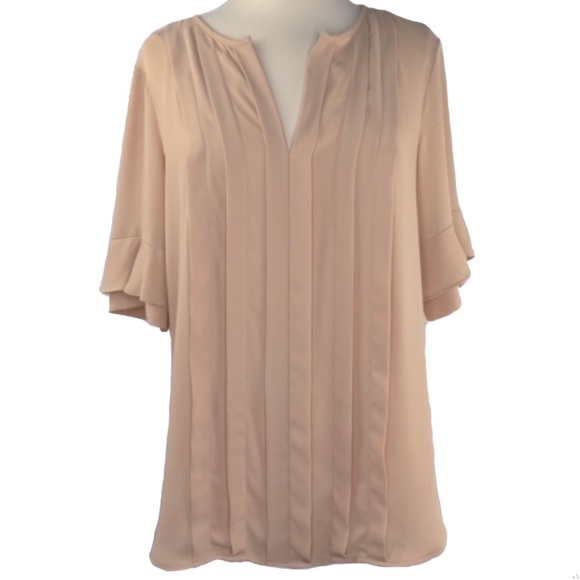 Ann Taylor subtly sheer and ruffle sleeves blouse - Picture 1 of 8
